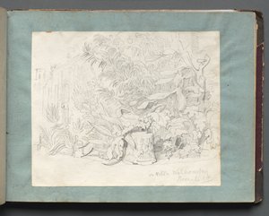 Album with Views of Rome and Surroundings, Landscape Studies, Page 24a: In Villa Walkonsky by Franz Johann Heinrich Nadorp