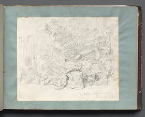 Album with Views of Rome and Surroundings, Landscape Studies, page 24a: In Villa Walkonsky by Franz Johann Heinrich Nadorp