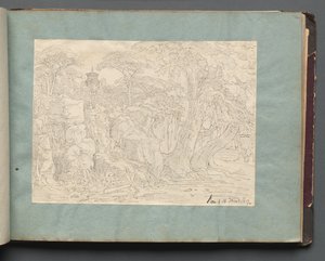 Album with Views of Rome and Surroundings, Landscape Studies, page 36a: Roman View by Franz Johann Heinrich Nadorp