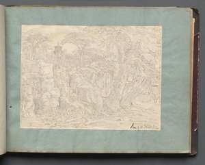 Album with Views of Rome and Surroundings, Landscape Studies, page 36a: Roman View by Franz Johann Heinrich Nadorp