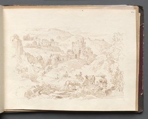 Album with Views of Rome and Surroundings, Landscape Studies, page 43a: Roman Landscape by Franz Johann Heinrich Nadorp