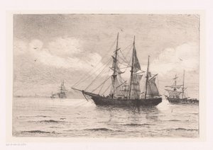 Seascape with a Three-Master and Other Ships
