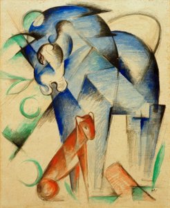 Fabulous Animals (Blue Horse and Red Dog) by Franz Marc