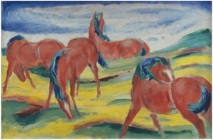 Grazing Horses III by Franz Marc