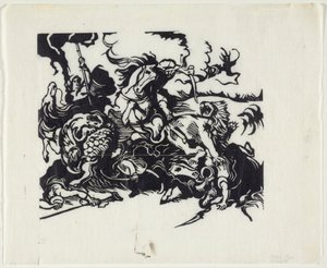 Lion Hunt after Delacroix