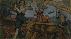 Orpheus with the Animals, Design for a Tapestry by Franz Marc