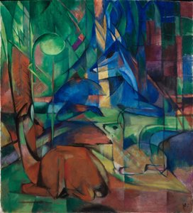 Deer in the Forest II by Franz Marc