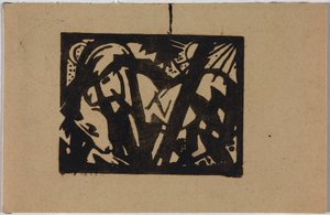 Wild Horses, Postcard from Sindelsdorf to Wassily Kandinsky in Munich by Franz Marc