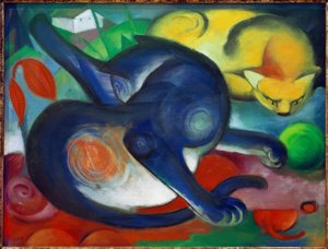 Two Cats, Blue and Yellow