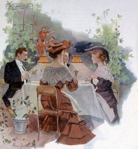 Dinner in a Restaurant in the Bois de Boulogne (c.1900) by Franz Schmidt