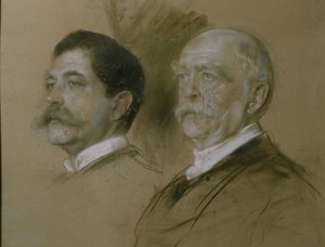 Otto von Bismarck and his Son Herbert, State Secretary of the Foreign Office from 1860-90 by Franz Seraph von Lenbach