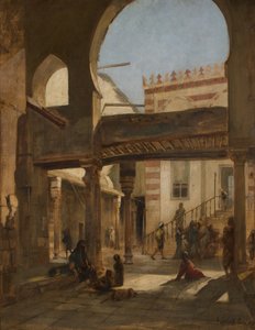 Scene in the Kalaun Mosque Complex Cairo by Franz Seraph von Lenbach