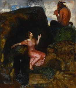 At the Source Eavesdropping Nymph by Franz Stuck Ritter von