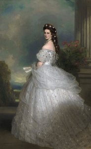 Empress Elisabeth of Austria in Courtly Gala Dress with Diamond Stars by Franz Xaver Winterhalter