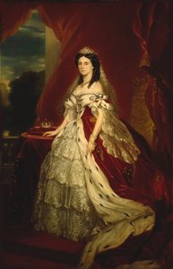 Princess Augusta of Saxe-Weimar-Eisenach 1811-1890, Queen of Prussia by Franz Xaver Winterhalter School of .