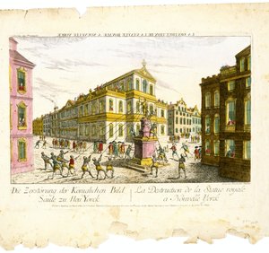 Optical View/Destruction of the Royal Statue in New York by Franz Xavier Habermann