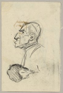 Portrait Study of a Cardinal, verso: Mule in Rear View (?)