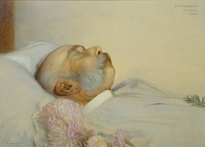 Emperor Franz Joseph I on His Deathbed by Franz von Matsch