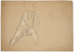 Child Nude Study by Franz von Matsch