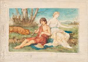 Boy with Double Flute and Muse