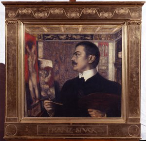 Self-Portrait at the Easel by Franz von Stuck