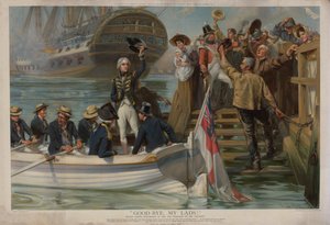 Nelson Leaving Portsmouth to Sail for Trafalgar on the Victory by Fred Roe