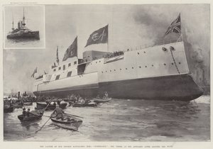 The Launch of Our Biggest Battle-Ship, HMS Formidable, the Vessel as she appeared after leaving the Ways