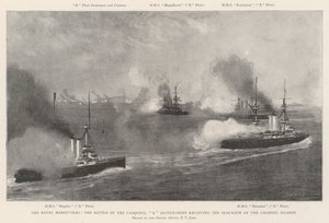 The Naval Manoeuvres, the Battle of the Casquets, X Battle-Ships Relieving the Blockade of the Channel Islands by Fred T. Jane