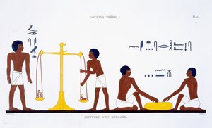 Rituals of Death (subject unclear), from a Rare Record of Frescoes from Thebes, recorded 1819-1822 on his second visit to Egypt by Frederic Cailliaud (1787-1869) by Frederic (after) Cailliaud