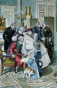 The Visit to the Grandparents, after an original watercolour, late 19th century by Frederic (after) Regamey