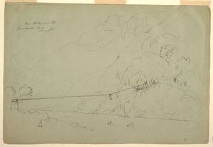 A Rope Bridge in Colombia, August 1853 by Frederic Edwin Church