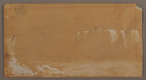 American Falls, Goat Island and Part of Horseshoe Falls, Seen from the Canadian Bank of the Niagara River, possibly 1858 by Frederic Edwin Church