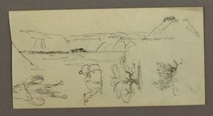 Camel Studies, Tree Bush, and Valley, Possibly 1868