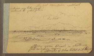 Drawing, Church, Tower, House; Verso: Mountain Range, 1889