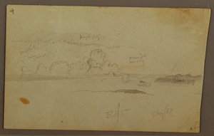 Drawing, Clouds Over Hill Range, 1863 by Frederic Edwin Church