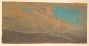 Cloudy Sky over Mountains; Verso: Elevation of a Monument, July 1865