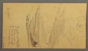 Drawing, Cloudy Sky Over Mountains, July 19, 1866 by Frederic Edwin Church