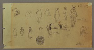 Costume and Figure Sketches, Possibly 1869