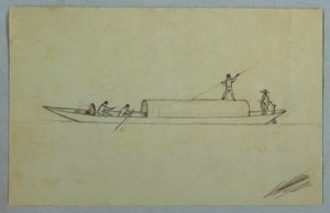Covered Canoe, Probably South American, 1853 or 1857 by Frederic Edwin Church