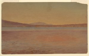 Distant View of Mounts Katahdin and Traveller Shown from Lake Millinocket, 1870–80 by Frederic Edwin Church