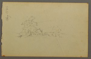 Distant Farm Buildings, 1844 by Frederic Edwin Church