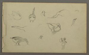 Eight Studies of Ducks, Two Figure Studies, possibly 1857–58