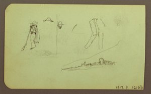 Factory; Verso: Figures, 1883 by Frederic Edwin Church