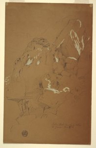 Fallen Rock caught on Debris, El Yemen, March 2, 1868 by Frederic Edwin Church