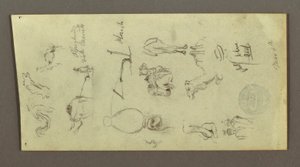 Figure and Camel Studies, March 4, possibly 1868
