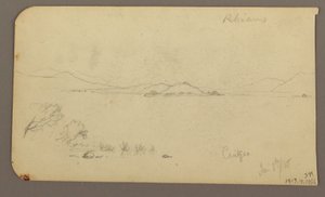 Figure and ox Cart, Cypress Tree; Verso: View across Cuitzeo Lake, January 1885