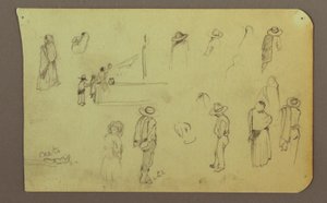 Figures, Verso: Figure, Landscape, 1883 by Frederic Edwin Church