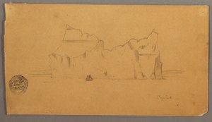 Floating Iceberg with Sailboat, Possibly 1859
