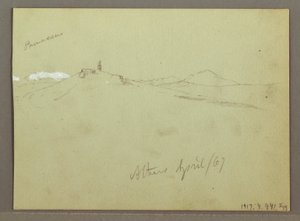 Flock of Sheep and Shepherd, Snow Covered Mountain Ranges, April 1869 by Frederic Edwin Church