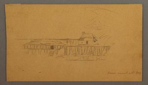 House and Dock, possibly 1859 by Frederic Edwin Church
